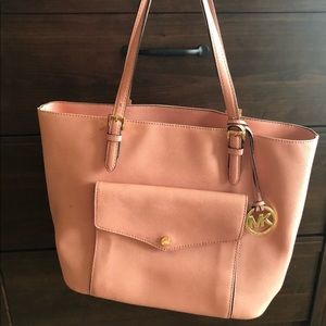 Pink leather Michael Kors tote